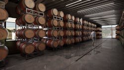 Copia vineyard barrel room Copia vineyard barrel room