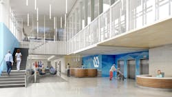 Leo A Daly VA mental health hospital lobby Leo A Daly VA mental health hospital lobby