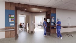 Queensway Health Centre patient room entry Queensway Health Centre patient room entry