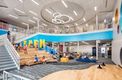 The Media Center At Centerview Elementary School Opens To An Adjacent Cafeteria The Media Center At Centerview Elementary School Opens To An Adjacent Cafeteria