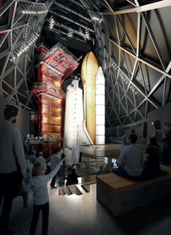 Endeavour in the Samuel Oschin Air and Space Center Endeavour in the Samuel Oschin Air and Space Center