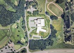 Aerial view of Hennepin County Medical Examiner office complex Aerial view of Hennepin County Medical Examiner office complex