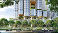 SOM's Shenton Way tower rendering SOM, Bezier SOM's Shenton Way tower rendering SOM, Bezier