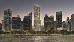 SOM's Shenton Way tower rendering SOM, Bezier SOM's Shenton Way tower rendering SOM, Bezier