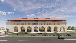 Co Architects Tcu Burnett Som Facade Perspective Courtesy Tcu Co Architects Tcu Burnett Som Facade Perspective Courtesy Tcu