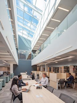 California State University, East Bay's Collaborative Opportunities for Research & Engagement (“CORE”) Building bridges upper and lower campuses Photos courtesy Anderson Brulé Architects California State University, East Bay's Collaborative Opportunities for Research & Engagement (“CORE”) Building bridges upper and lower campuses Photos courtesy Anderson Brulé Architects