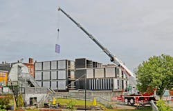 Prefab 30-unit apartment complex under construction Prefab 30-unit apartment complex under construction