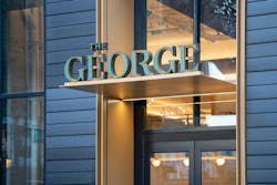 Multifamily high-rise exterior in city Multifamily high-rise exterior in city