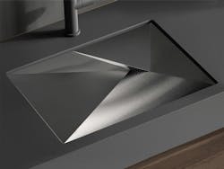 Stainless steel flush-mount bathroom sink in black Stainless steel flush-mount bathroom sink in black