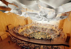 Rendering of the Colburn Center at the Colburn School. Interior of 1,000-seat concert hall named for Terri and Jerry Kohl located on the West end of the project site. Courtesy Frank O. Gehry & Gehry Partners, LLP Rendering of the Colburn Center at the Colburn School. Interior of 1,000-seat concert hall named for Terri and Jerry Kohl located on the West end of the project site. Courtesy Frank O. Gehry & Gehry Partners, LLP