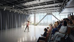 Rendering of the 100-seat studio theater at the Colburn Center at the Colburn School. Courtesy Frank O. Gehry & Gehry Partners, LLP Rendering of the 100-seat studio theater at the Colburn Center at the Colburn School. Courtesy Frank O. Gehry & Gehry Partners, LLP