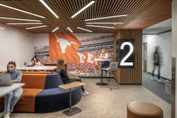Kinsolving Hall second floor with students studying Kinsolving Hall second floor with students studying