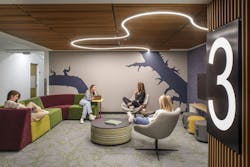 Kinsolving Hall third floor with students studying Kinsolving Hall third floor with students studying