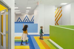 Brooklyn's colorful Van Sinderen Plaza affordable housing project includes retail, public spaces. Photo courtesy GLUCK+ Brooklyn's colorful Van Sinderen Plaza affordable housing project includes retail, public spaces. Photo courtesy GLUCK+