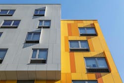Brooklyn's colorful Van Sinderen Plaza affordable housing project includes retail, public spaces. Photo courtesy GLUCK+ Brooklyn's colorful Van Sinderen Plaza affordable housing project includes retail, public spaces. Photo courtesy GLUCK+
