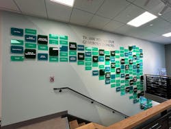Donor recognition wall in senior living facility Donor recognition wall in senior living facility