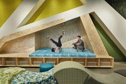 Family in emergency housing shelter Family in emergency housing shelter