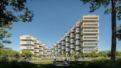 Bjarke Ingels' curved, 50-meter Park Rise tower will anchor a massive urban regeneration project in Greece Bjarke Ingels' curved, 50-meter Park Rise tower will anchor a massive urban regeneration project in Greece