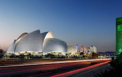 Bjarke Ingels’ design for the Oakland A’s new Las Vegas ballpark. Rendering by Negativ Bjarke Ingels’ design for the Oakland A’s new Las Vegas ballpark. Rendering by Negativ