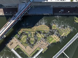 Baltimore’s National Aquarium opens 10,000-sf floating wetland that mimics the harbor’s original tidal marsh habitat. Photo: Philip Smith, National Aquarium Baltimore’s National Aquarium opens 10,000-sf floating wetland that mimics the harbor’s original tidal marsh habitat. Photo: Philip Smith, National Aquarium