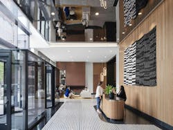 Chicago's 19-story Coppia luxury multifamily features geometric figures on the façade Photo © Eric Laignel, courtesy Goettsch Partners Chicago's 19-story Coppia luxury multifamily features geometric figures on the façade Photo © Eric Laignel, courtesy Goettsch Partners