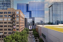 Chicago's 19-story Coppia luxury multifamily features geometric figures on the façade Photo © Eric Laignel, courtesy Goettsch Partners Chicago's 19-story Coppia luxury multifamily features geometric figures on the façade Photo © Eric Laignel, courtesy Goettsch Partners