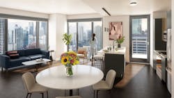 Cassidy on Canal, interior unit rendering, SCB Cassidy on Canal, interior unit rendering, SCB