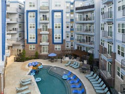 Pool at student housing community Pool at student housing community