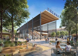 Historic Fresno train depot to be renovated for California high speed rail station project. Courtesy California High-Speed Rail Authority Historic Fresno train depot to be renovated for California high speed rail station project. Courtesy California High-Speed Rail Authority