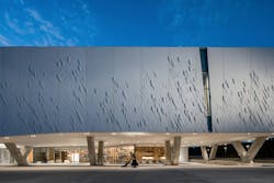 North view of the Brettell Reading Room from the exterior of the O'Donnell Athenaeum Phase I Museum. Partial View, The Sweepers by Wang Shugang. Photo: ©Mauricio Rojas, Courtesy of UT Dallas North view of the Brettell Reading Room from the exterior of the O'Donnell Athenaeum Phase I Museum. Partial View, The Sweepers by Wang Shugang. Photo: ©Mauricio Rojas, Courtesy of UT Dallas