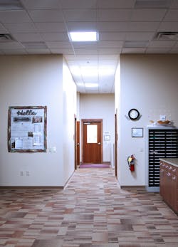Lincoln School front office hall with Solatube daylights Lincoln School front office hall with Solatube daylights