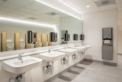 Restroom in Climate Pledge Arena, Seattle Restroom in Climate Pledge Arena, Seattle