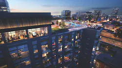 Phase 2 of the three-building Gulch Union project in Nashville is a 357,000-sf, 29-story tower with 308 residences. Rendering: HKS