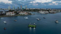 The floating court is designed to be as stable as if it were on land. Image: :Yntegra Group The floating court is designed to be as stable as if it were on land. Image: :Yntegra Group