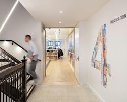 Sasaki designed its Boston studio to incorporate unassigned seating on each of its seven levels Sasaki designed its Boston studio to incorporate unassigned seating on each of its seven levels