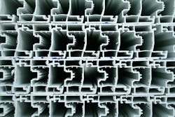 Stack of PVC profiles ready for windows manufacturing Stack of PVC profiles ready for windows manufacturing