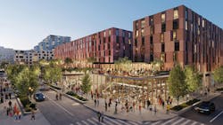 For The Rise in Cupertino, Calif., Kohn Pedersen Fox is converting a shuttered mall into a new neighborhood that maintains a retail presence while also adding over 2,600 apartments. Rendering courtesy KPF For The Rise in Cupertino, Calif., Kohn Pedersen Fox is converting a shuttered mall into a new neighborhood that maintains a retail presence while also adding over 2,600 apartments. Rendering courtesy KPF