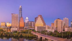 Downtown Skyline of Austin, Texas in USA Downtown Skyline of Austin, Texas in USA