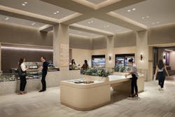 Savoy Club, New York, N.Y. The café and kitchen link to the fitness area. Savoy Club, New York, N.Y. The café and kitchen link to the fitness area.