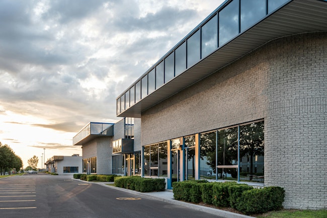 Small business building exterior. The exterior facade of a generic small business