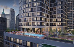 Indoor and outdoor pools are among the lifestyle amenities being offered by SoMA, a 1,320-apartment tower in New York City. Indoor and outdoor pools are among the lifestyle amenities being offered by SoMA, a 1,320-apartment tower in New York City.