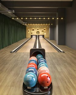Another of SoMA's amenities is a two-lane bowling alley. Another of SoMA's amenities is a two-lane bowling alley.