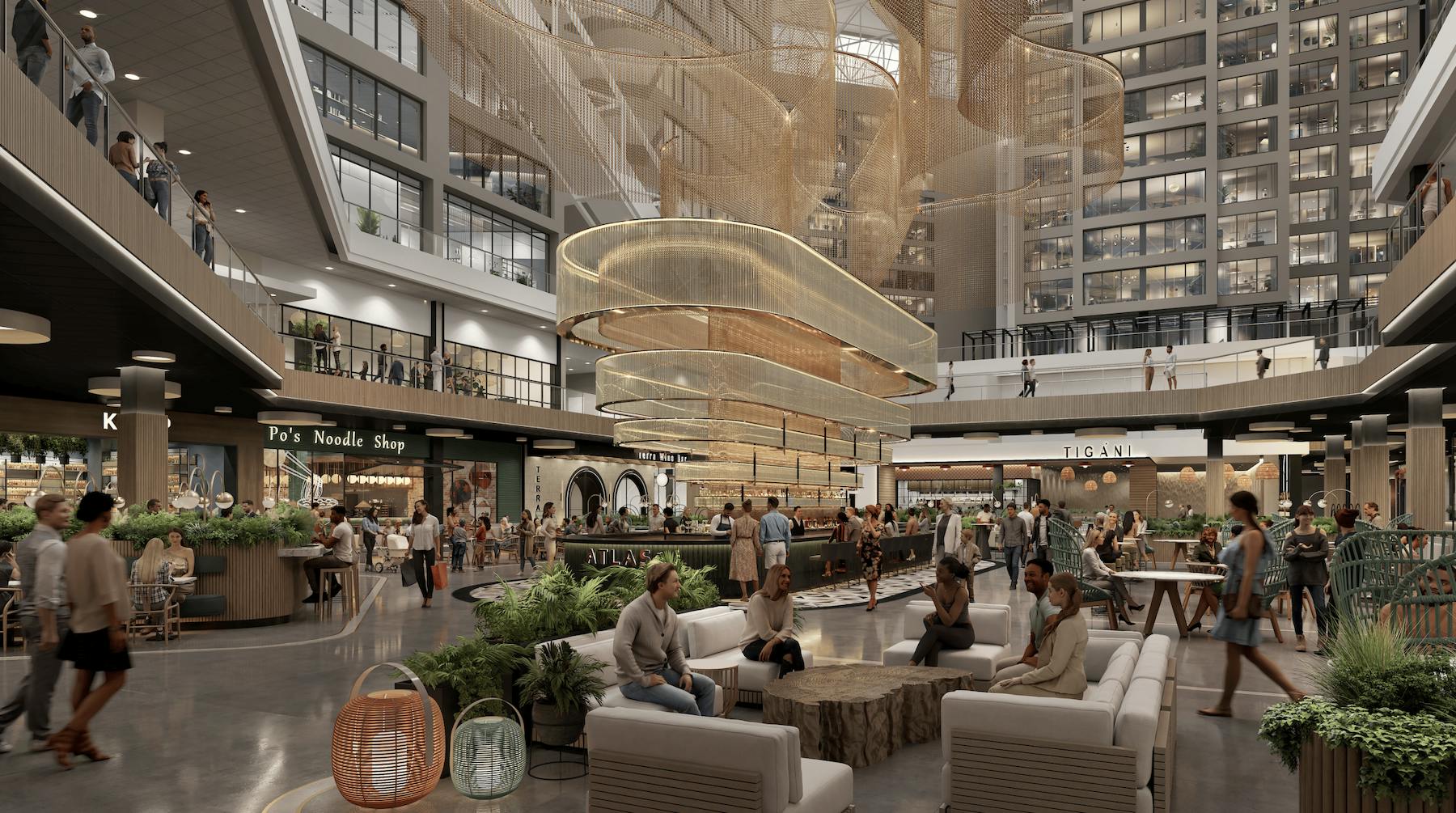 This rendering shows how the former CNN Center is likely to be transformed, witih an emphasis of retail and entertainment space on its first floor.