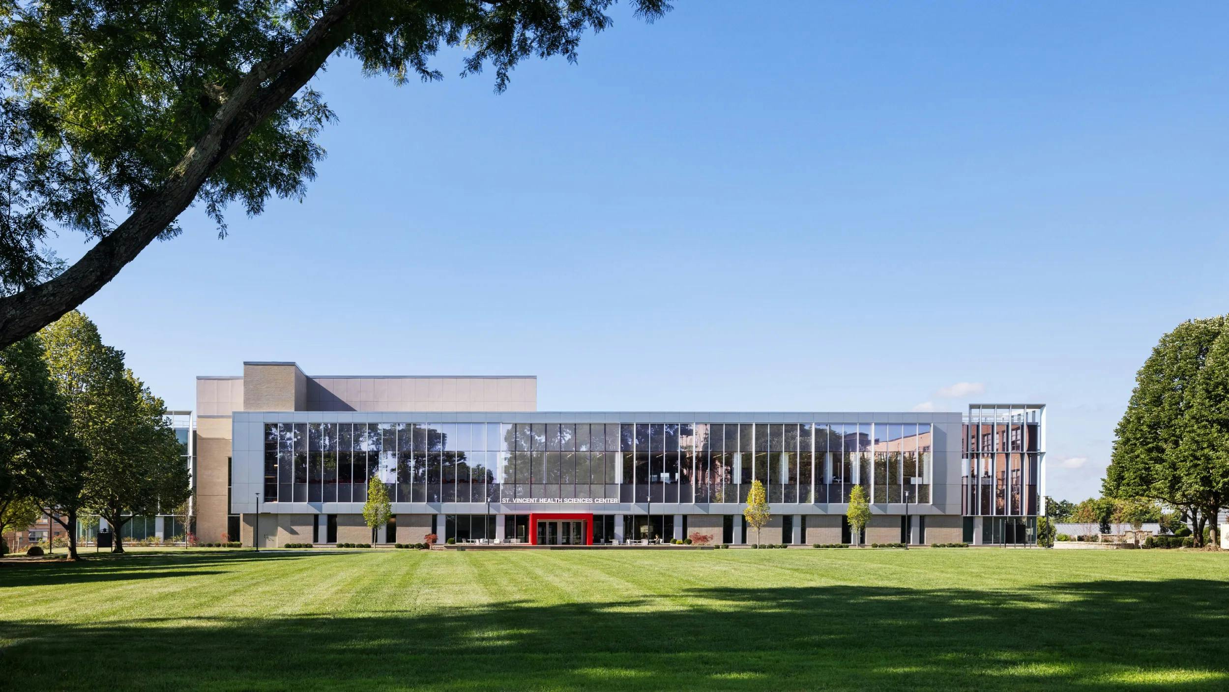 The new St. John's University, St. Vincent Health Sciences Center opened in fall 2024. Photo courtesy CannonDesign
