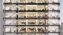 Potential floor arrangement. Rendering © Gensler Potential floor arrangement. Rendering © Gensler