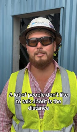 Construction worker in TikTok-style video talking about mental health issues Construction worker in TikTok-style video talking about mental health issues