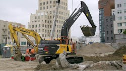 Zero-emission construction machinery on one of Skanska’s projects in Los Angeles. Photo courtesy Skanska Zero-emission construction machinery on one of Skanska’s projects in Los Angeles. Photo courtesy Skanska