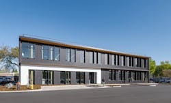The two-story University Services building is the first made from mass timber for the California State University system. The two-story University Services building is the first made from mass timber for the California State University system.