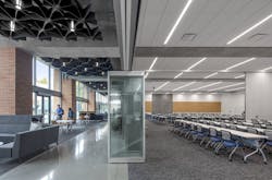 Combinable classroom at the School of Medicine Education Building II, University of California Riverside. Photo courtesy CO Architects Combinable classroom at the School of Medicine Education Building II, University of California Riverside. Photo courtesy CO Architects