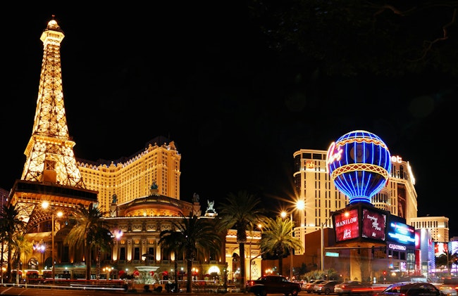 Paris Hotel and Casino, Las Vegas. Paris Hotel and Casino in Las Vegas at night.